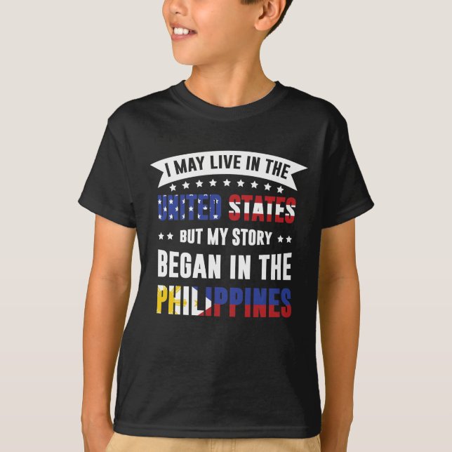 T-shirt Je peux habiter aux Etats-Unis mais mon histoire a (Devant)