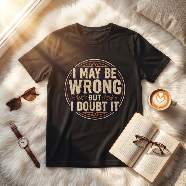 T-shirt Je peux me tromper mais j'en doute Design de citat (Créateur téléchargé)