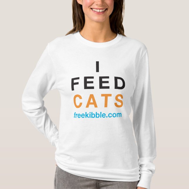T-shirt "Je pièce en t alimente chats" (Devant)