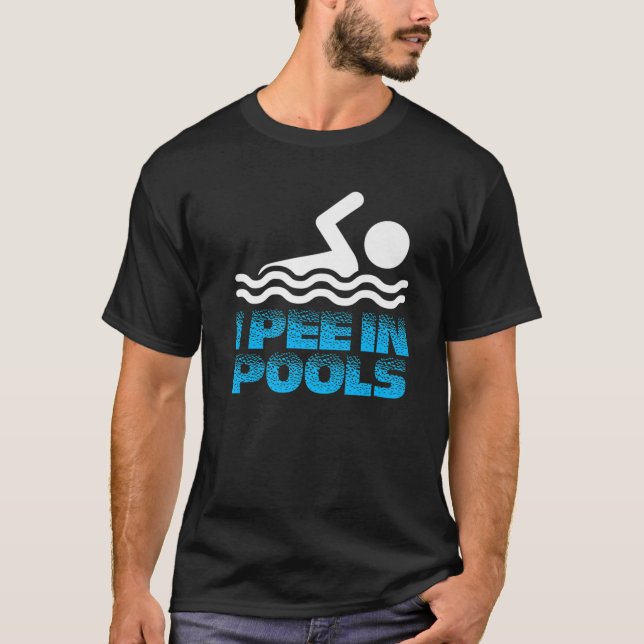 T-shirt Je Pis Dans Les Piscines Baignade Drôle (Devant)