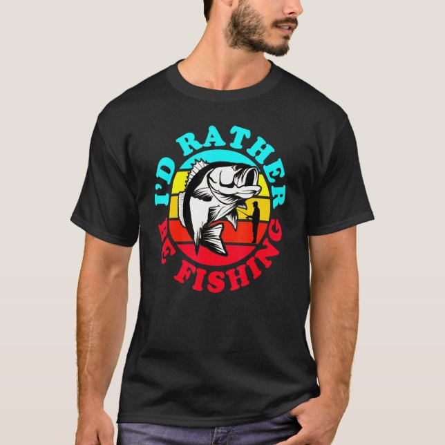 T-shirt Je Plais Être Pêcheur Pêcheur Pêcheur Pêcheur Vent (Devant)