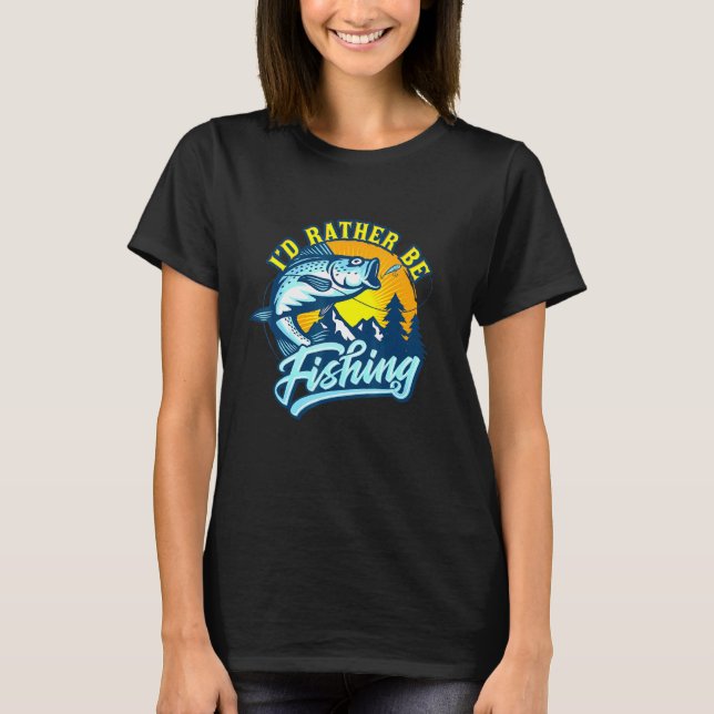T-shirt Je Plais Pêcher Pot Lac Basse Poisson F (Devant)