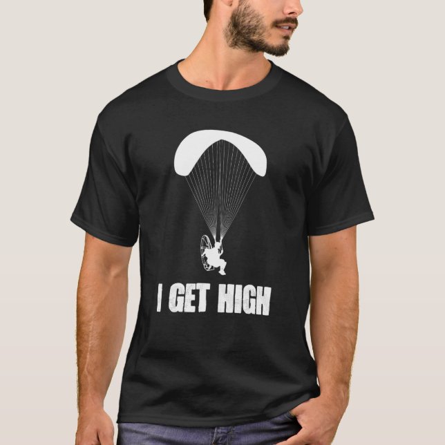 T-shirt Je plane haut, parachutiste paramoteur (Devant)