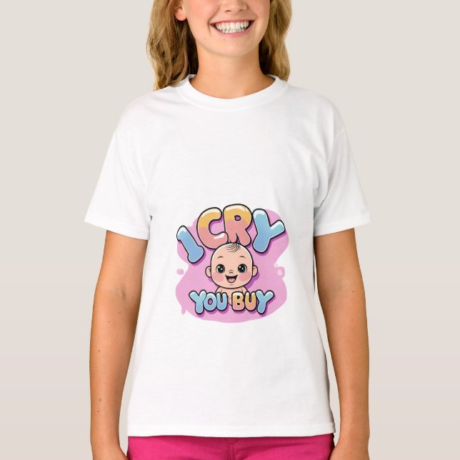 T-shirt Je Pleure, Vous Achetez Drôle Citation Bébé (Devant)