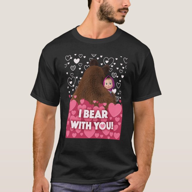 T-shirt Je porte avec toi Masha et l'Ours (Devant)
