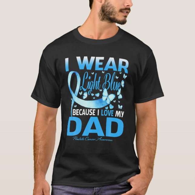T-shirt Je Porte Bleu clair Papa Prostate Cancer Sensibili (Devant)