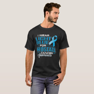 T-shirt Je porte bleu-clair pour la conscience de cancer