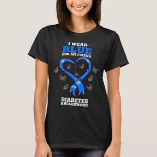 T-shirt Je Porte Bleu Pour Mon Ami Sensibilisation Au Diab