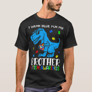 T-shirt Je Porte Bleu Pour Mon Frère Autism Awareness Dino