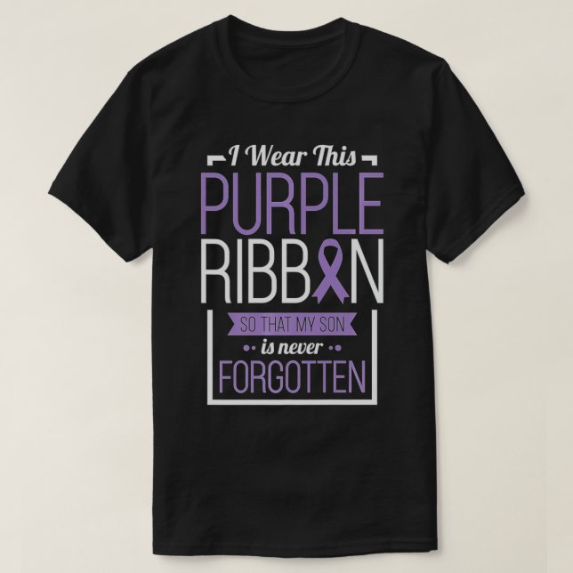 T-shirt Je Porte Ce Ruban Violet Surdose Jour G (Design devant)