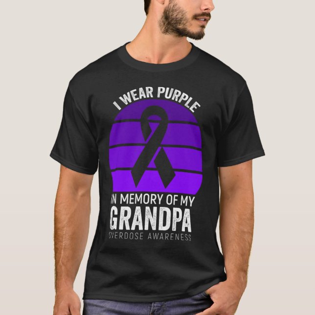 T-shirt Je Porte Conscience De L'Overdose Violet De L'Arbr (Devant)