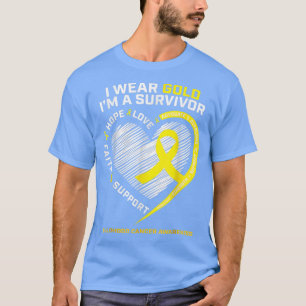 T-shirt Je porte de l'or Je suis un survivant Enfants Canc