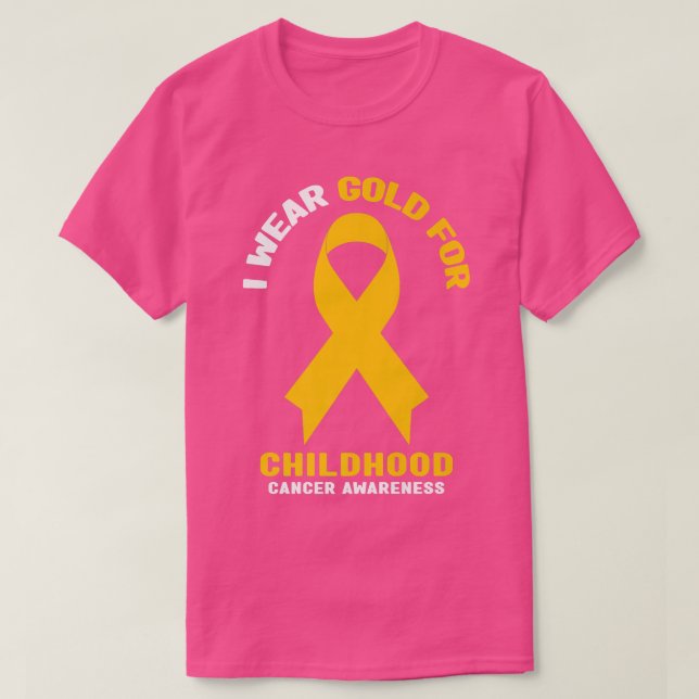 T-shirt Je Porte De L'Or Pour La Sensibilisation Au Cancer (Design devant)