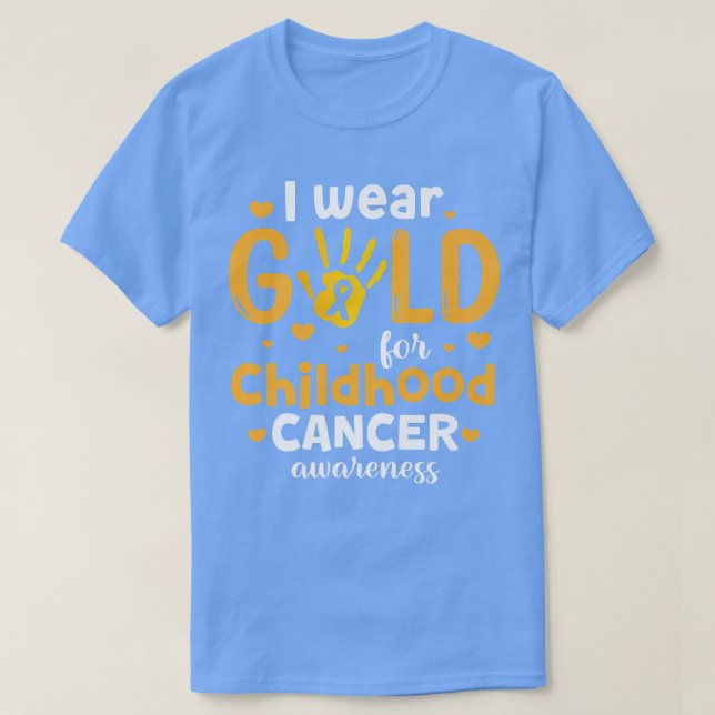 T-shirt Je Porte De L'Or Pour La Sensibilisation Au Cancer (Design devant)