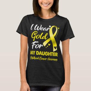 T-shirt Je Porte De L'Or Pour Ma Fille Cancer De L'Enfance