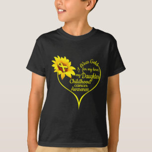T-shirt Je Porte De L'Or Pour Ma Fille Cancer De L'Enfance