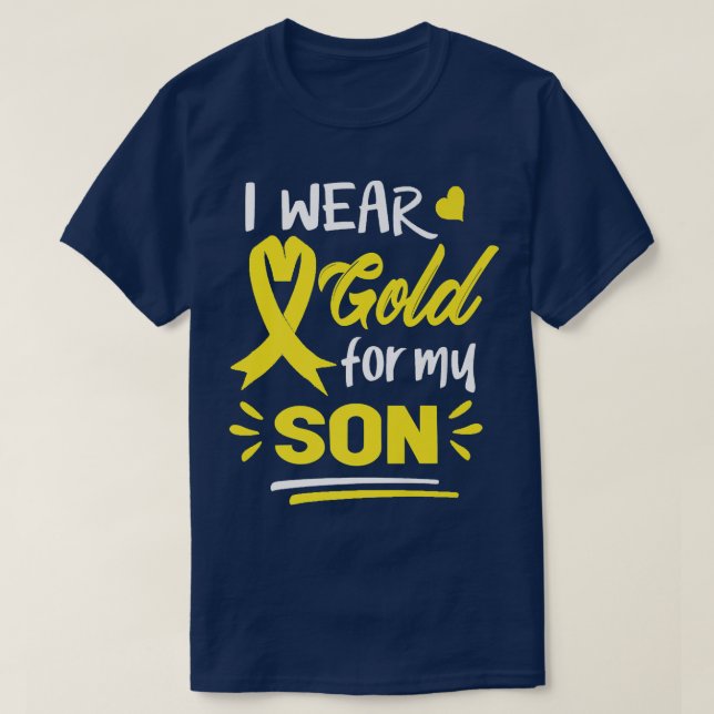 T-shirt Je Porte De L'Or Pour Mon Fils Sensibilisation Au  (Design devant)