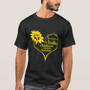 T-shirt Je Porte De L'Or Pour Mon Frère Children Cancer Aw