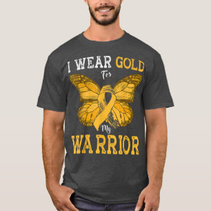 T-shirt Je Porte De L'Or Pour Mon Guerrier Lauréat Du Canc