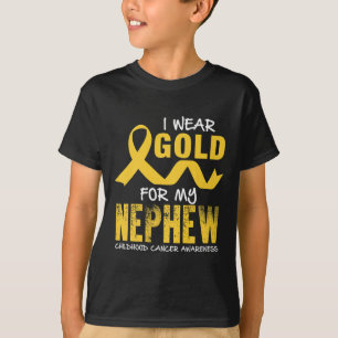 T-shirt Je Porte De L'Or Pour Mon Nephew Children Cancer A
