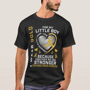 T-shirt Je Porte De L'Or Pour Mon Petit Fils Enfant Cancer
