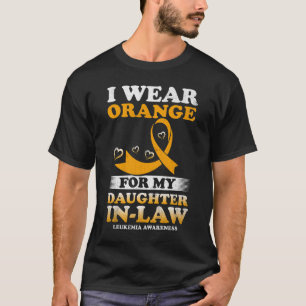 T-shirt Je Porte De L'Orange Pour La Leucémie De Ma Fille
