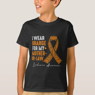 T-shirt Je Porte De L'Orange Pour Ma belle-mère Leucémie C