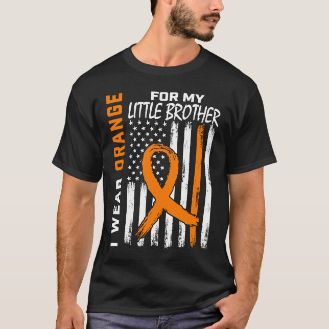 T-shirt Je Porte De L'Orange Pour Ma Petite Leucémie Frère (Devant)