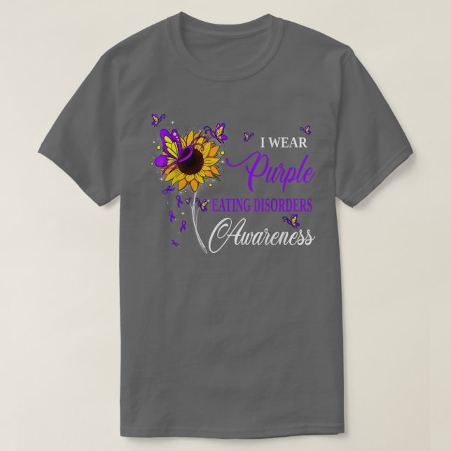 T-shirt Je porte des troubles alimentaires violets Sensibi (Design devant)