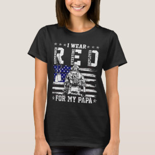 T-shirt Je porte des vendredis rouges pour le soutien mili