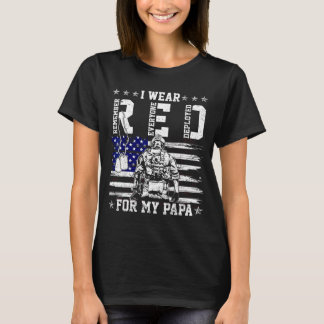 T-shirt Je porte des vendredis rouges pour le soutien mili