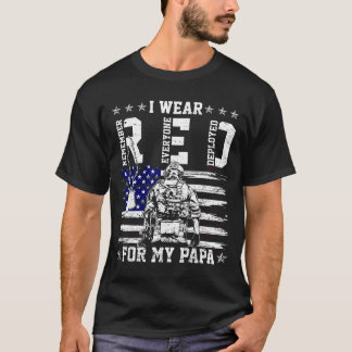 T-shirt Je porte des vendredis rouges pour soutenir l'armé