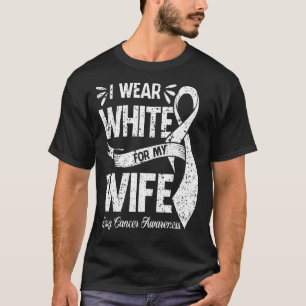 T-shirt Je Porte Du Blanc Pour Ma Femme Sensibilisation Au