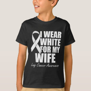 T-shirt Je Porte Du Blanc Pour Ma Femme Sensibilisation Au