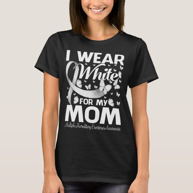 T-shirt Je Porte Du Blanc Pour Ma Mère Multiples Héréditai (Devant)