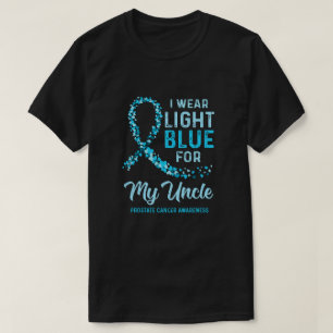 T-shirt Je Porte Du Bleu Clair Pour Mon Oncle Cancer De La