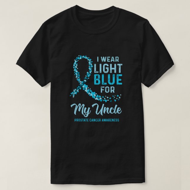 T-shirt Je Porte Du Bleu Clair Pour Mon Oncle Cancer De La (Design devant)