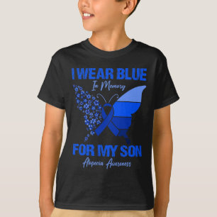 T-shirt Je Porte Du Bleu En Mémoire De Mon Fils Alopecia A