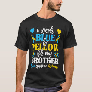 T-shirt Je Porte Du Bleu Jaune Pour Mon Frère Monde Bas Sy