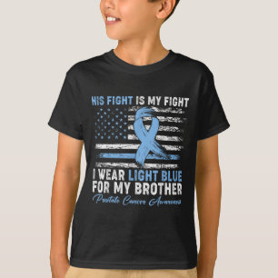 T-shirt Je Porte Du Bleu Léger Pour Mon Frère Cancer De La