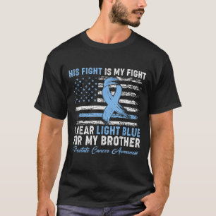 T-shirt Je Porte Du Bleu Léger Pour Mon Frère Cancer De La