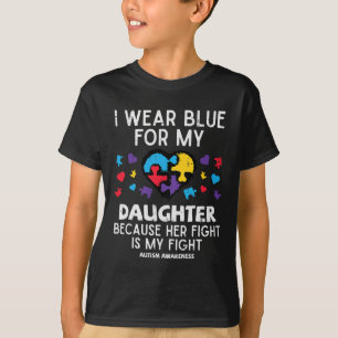 T-shirt Je Porte Du Bleu Pour La Fille Fight Sensibilisati
