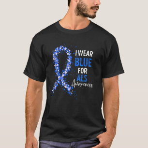 T-shirt Je Porte Du Bleu Pour La Sensibilisation Als Survi