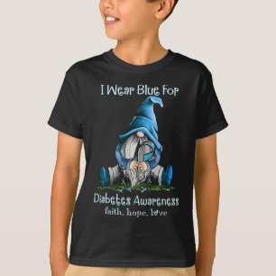 T-shirt Je Porte Du Bleu Pour La Sensibilisation Au Diabèt