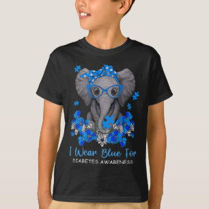 T-shirt Je Porte Du Bleu Pour La Sensibilisation Au Diabèt