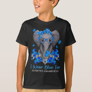 T-shirt Je Porte Du Bleu Pour La Sensibilisation Au Diabèt