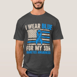 T-shirt Je porte du bleu pour la sensibilisation au diabèt