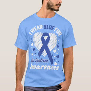 T-shirt Je Porte Du Bleu Pour La Sensibilisation Au Syndro