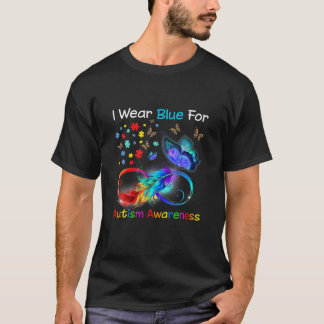 T-shirt Je Porte Du Bleu Pour La Sensibilisation sur l'aut