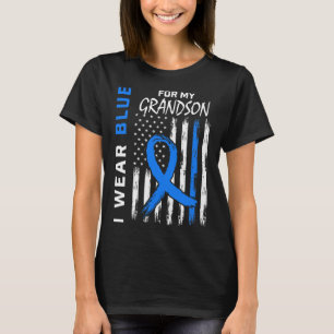 T-shirt Je Porte Du Bleu Pour Le Drapeau De Sensibilisatio